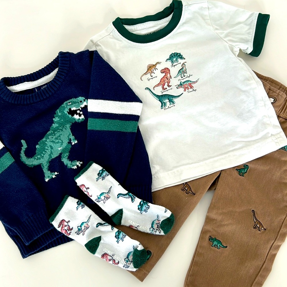Janie and Jack Dinosaur Bundle 6-12 months, EUC